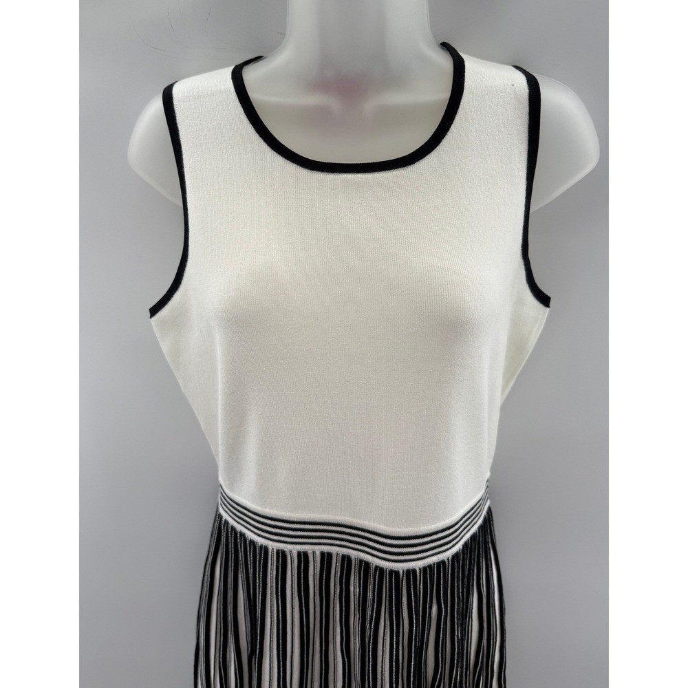 Kate Spade New York Womens Cream Black Striped Knit Fit Flare Dress Medium New - Picture 4 of 10